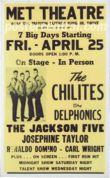 the Chilites, the Delfonics, the Jackson Five concert poster